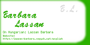 barbara lassan business card